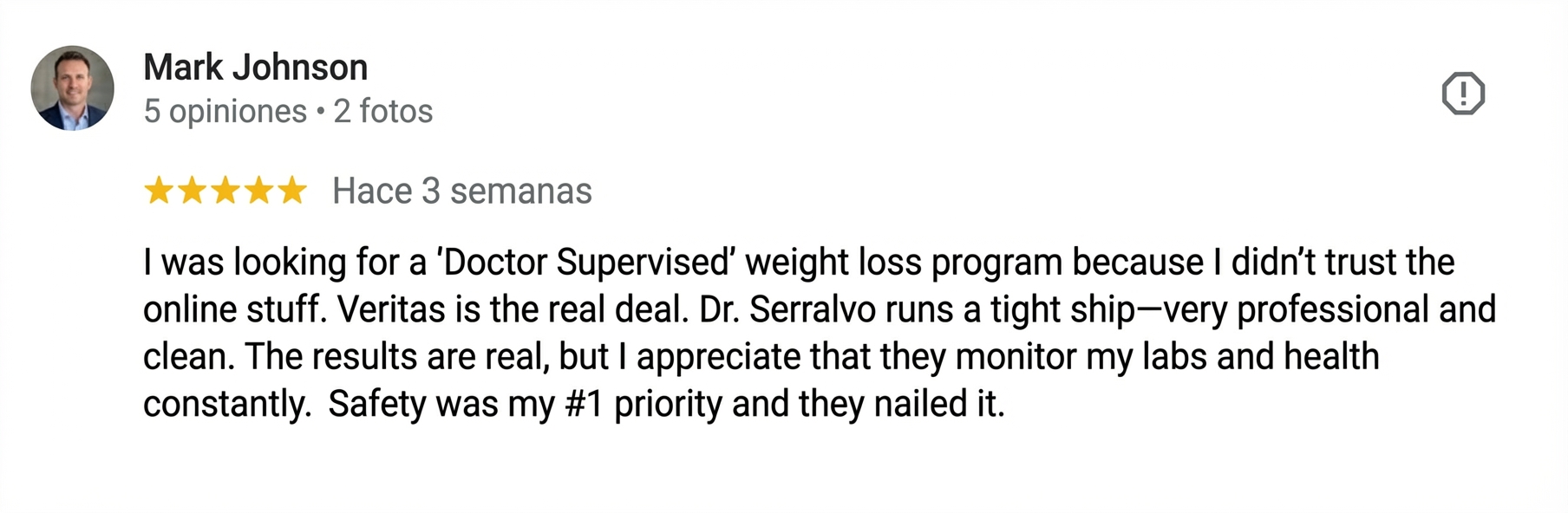 Google review de Mark Johnson