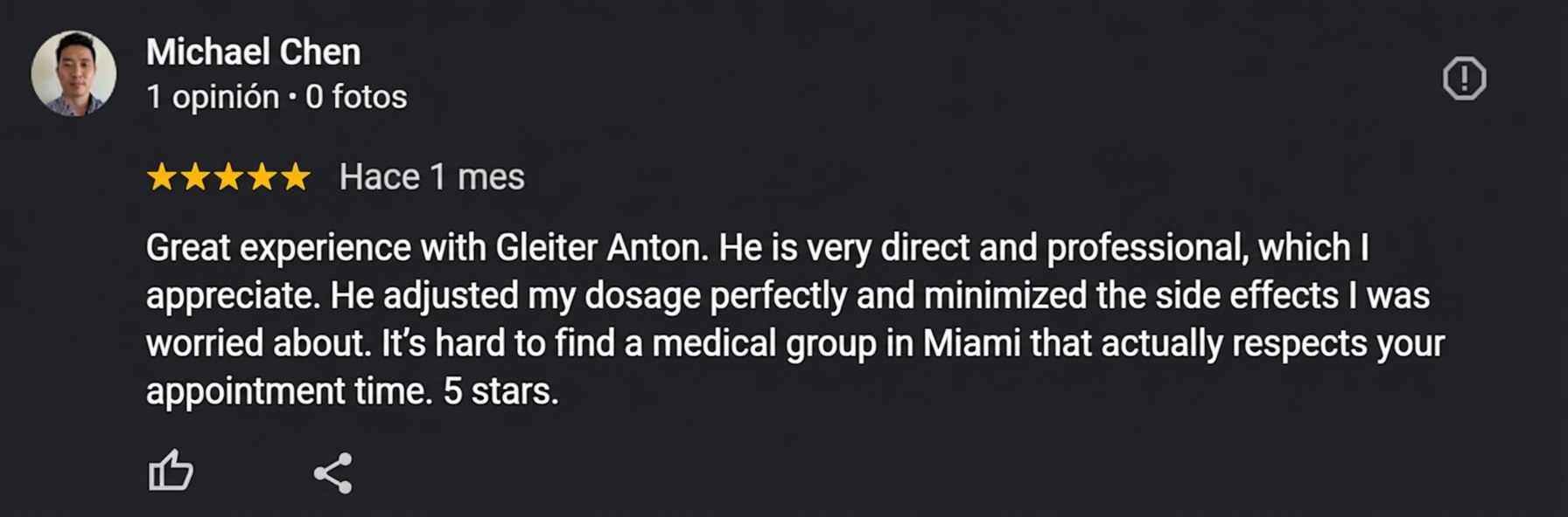 Google review de Michael Chen