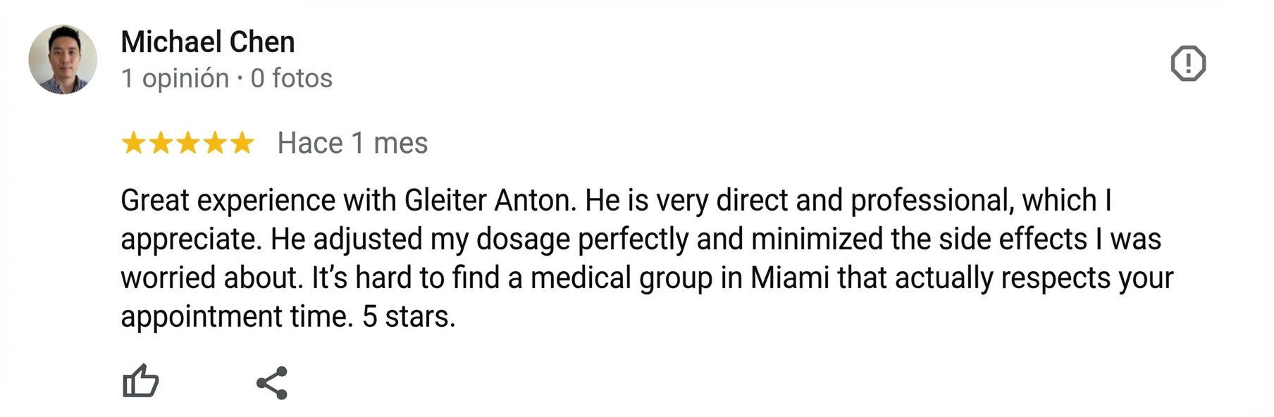 Google review de Michael Chen