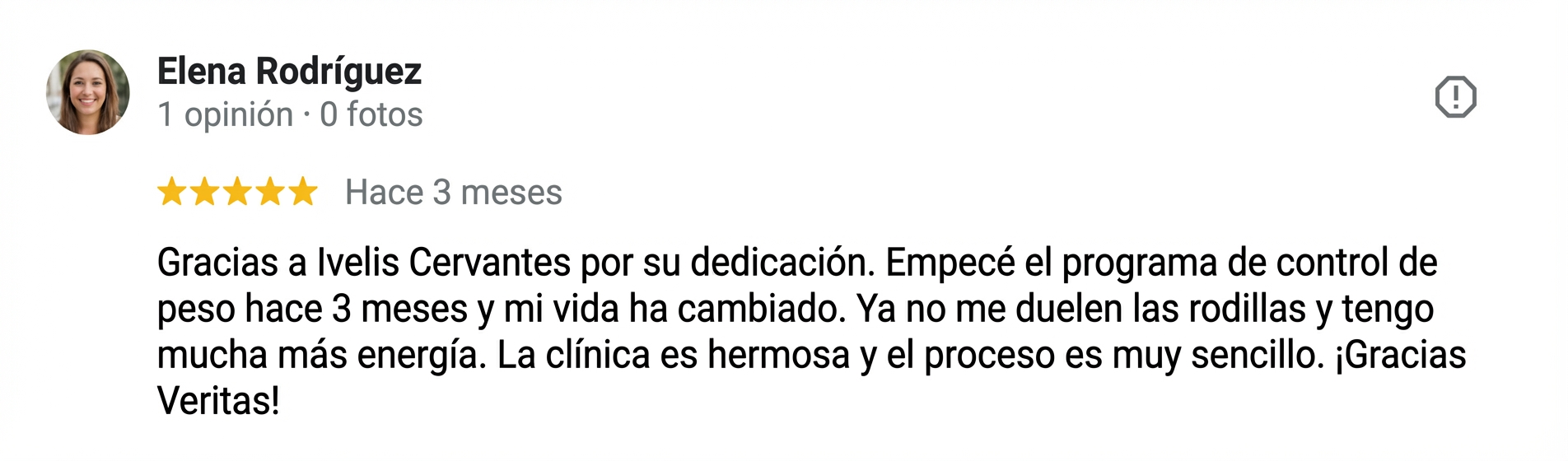 Google review de Elena Rodríguez
