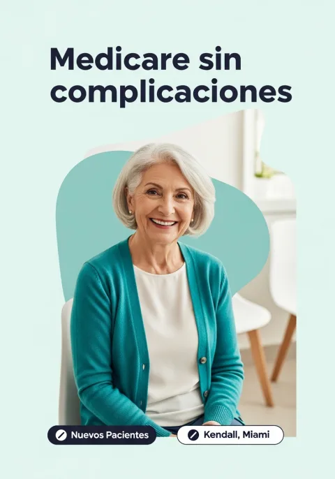 Paciente mayor con Solis Health Plans Medicare Advantage en Veritas Medical Group Kendall Miami